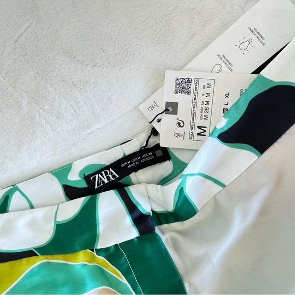 ZARA Botanical Wide Leg Pants White Size medium New With Tags. #12 - Picture 10 of 15